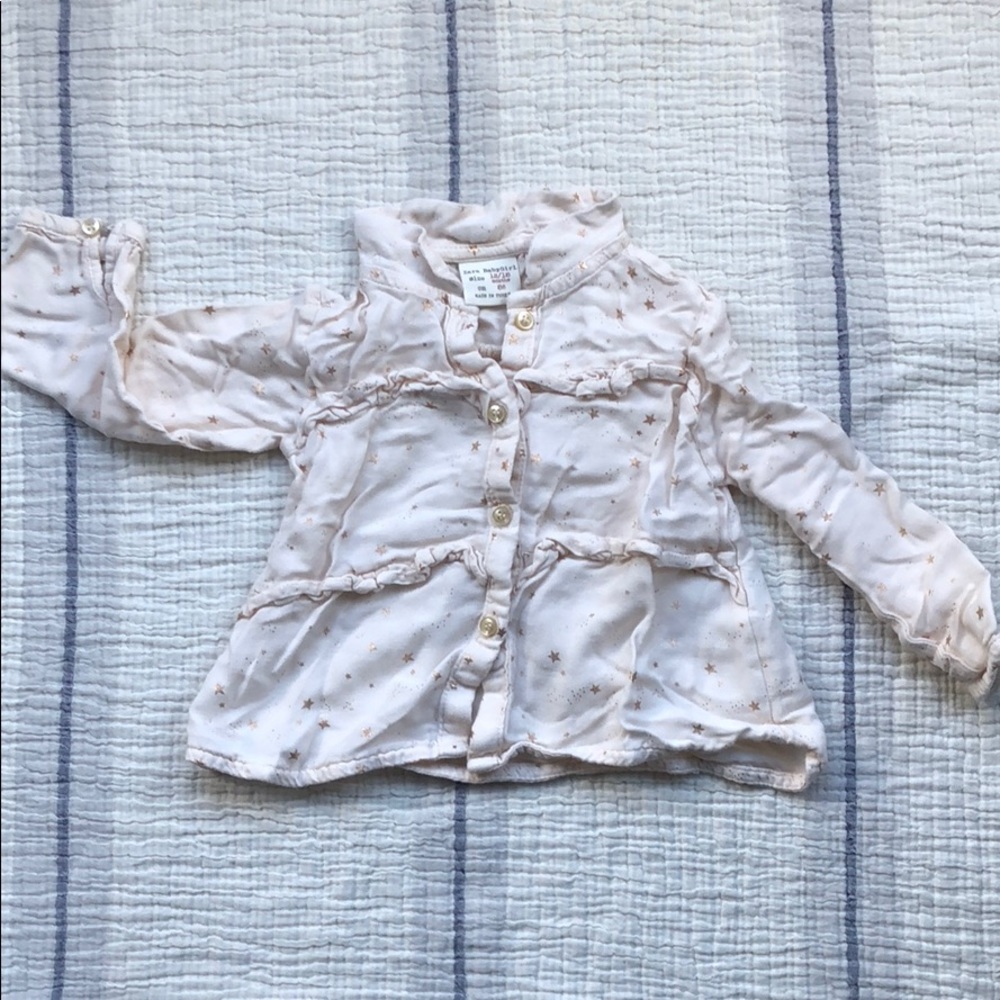 Zara cream button up shirt